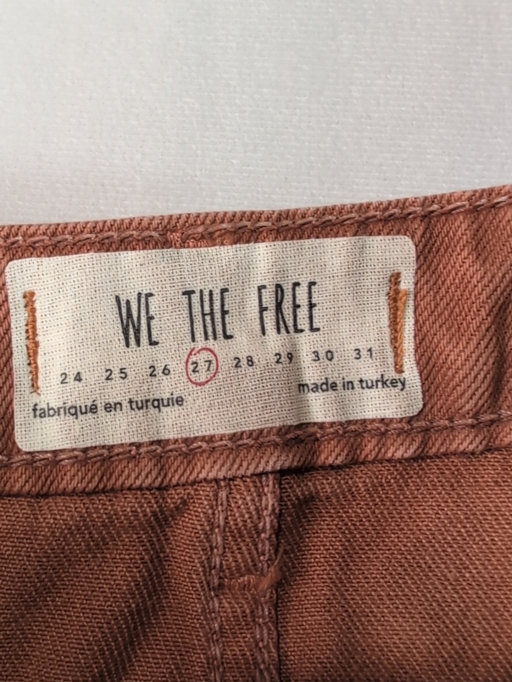 We the Free Rust Colored Button Fly Distressed De… - image 2